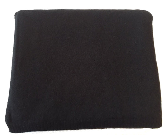 Cashmere shawl with ribbed edge