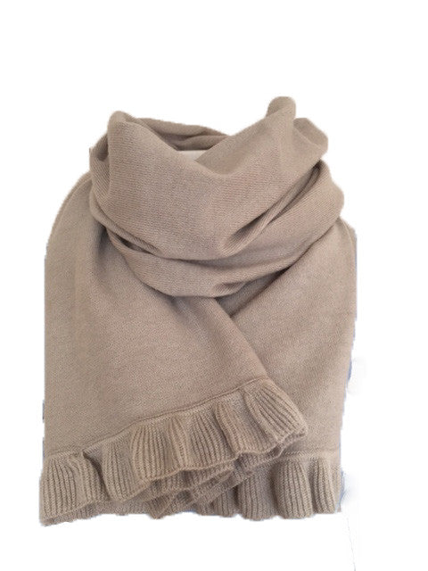 Cashmere scarf/shawl  with ruffled edge