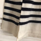 Cashmere silk crew neck sweater stripes