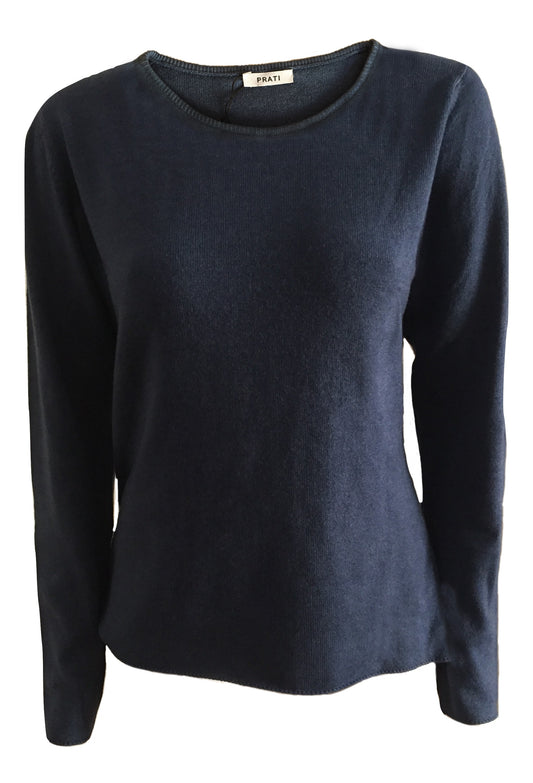 Cashmere crew neck old man blue