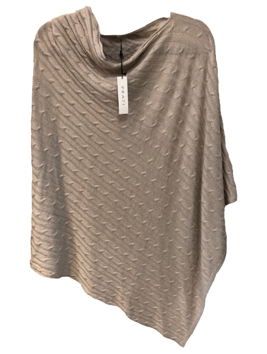 Cashmere cable poncho sand