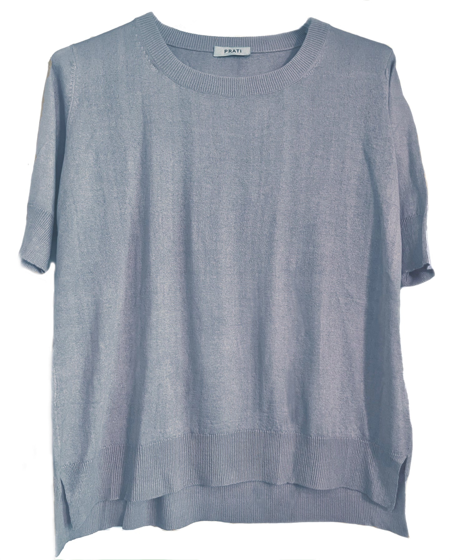 Cashmere Silk crew short sleeve sweater off white