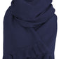Cashmere scarf/shawl with ruffled edge navy