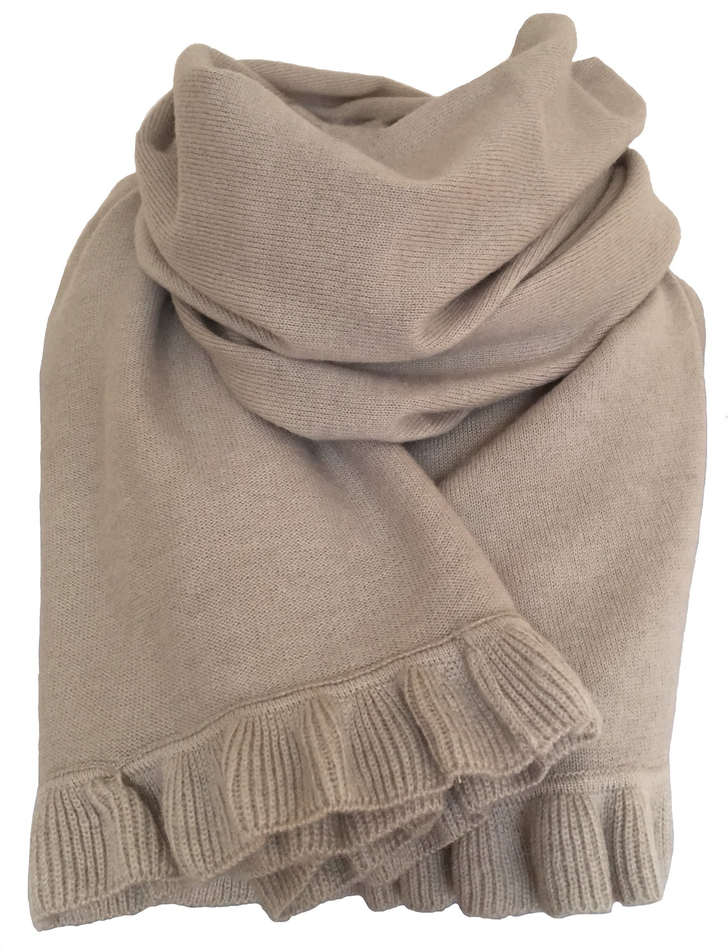 Cashmere scarf/shawl  with ruffled edge