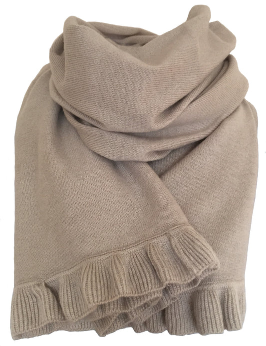 Cashmere scarf/shawl  with ruffled edge