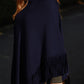 Cashmere poncho with fringe cognac