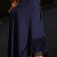 Cashmere poncho with fringe black