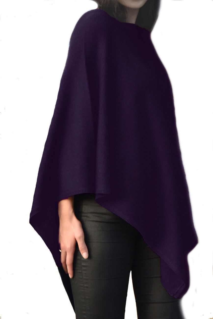 Cashmere classic poncho navy