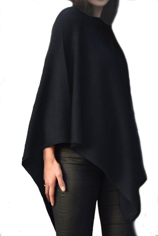 Cashmere classic poncho black