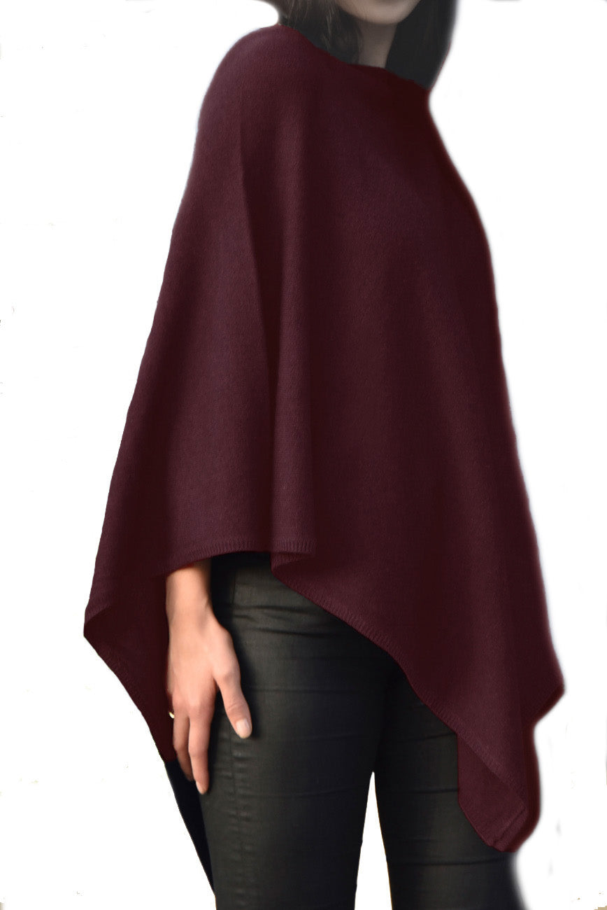 Cashmere classic poncho navy
