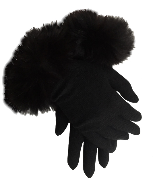 Cashmere fur full gloves