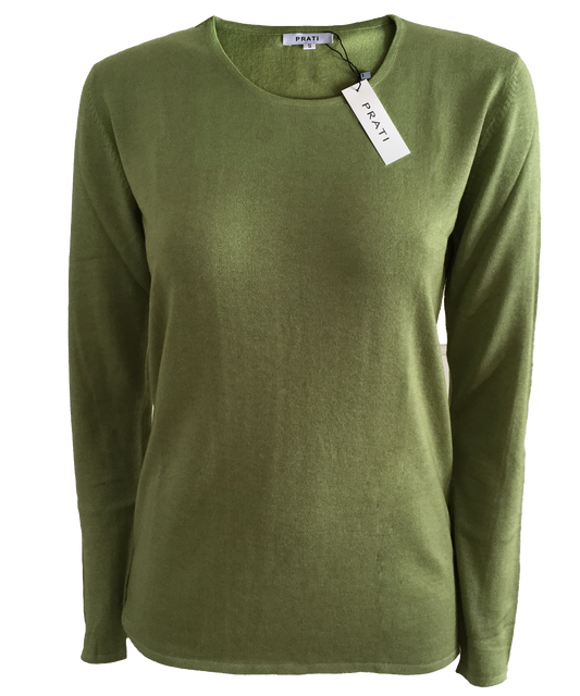 Cashmere Silk crew neck sweater t shirt palm green