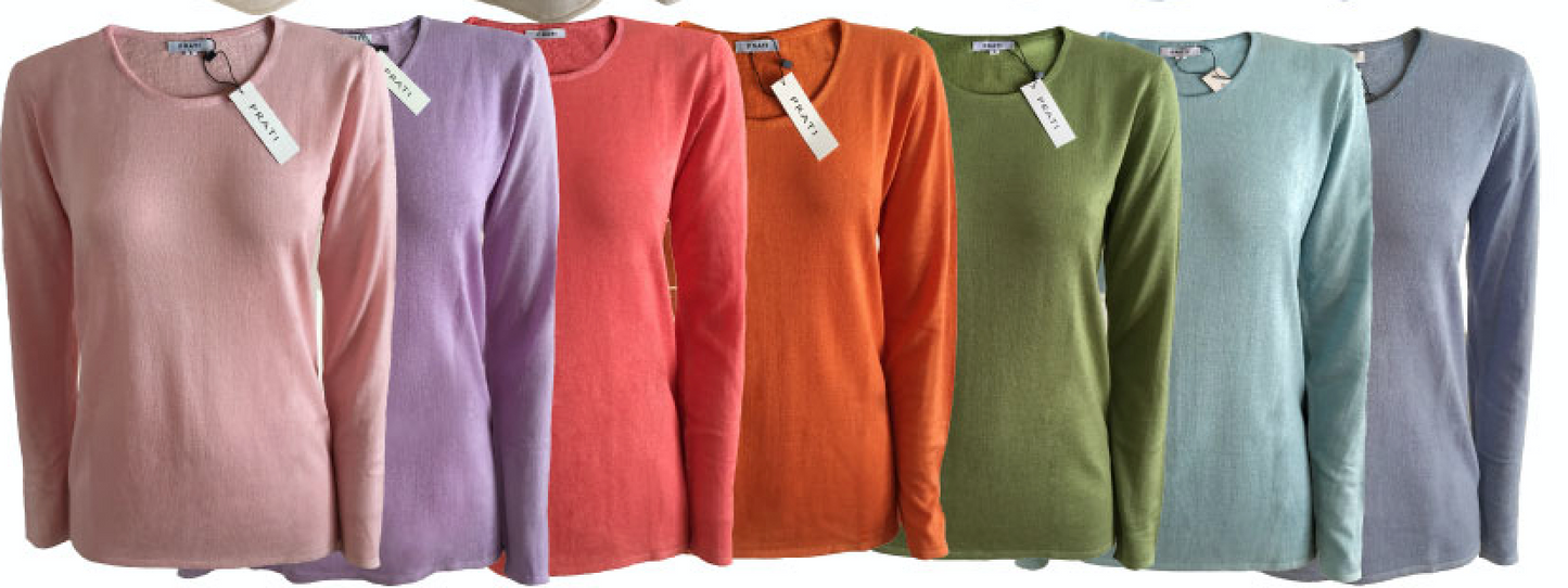 Cashmere Silk crew neck sweater t shirt palm green